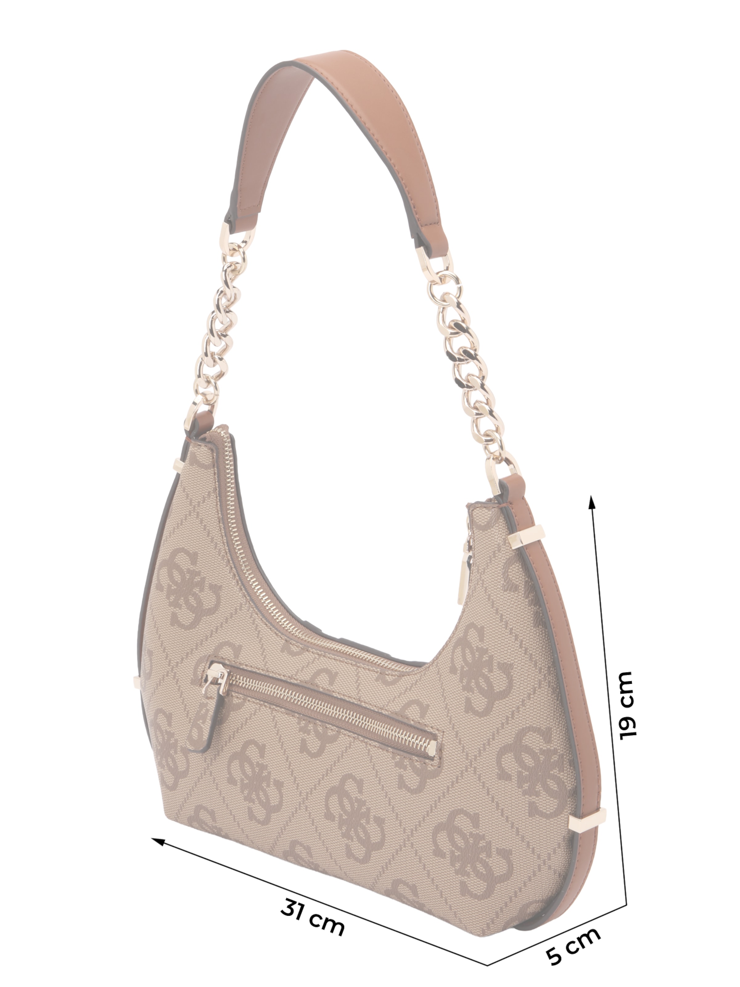 GUESS Torba na ramię 'ERENIA TOP ZIP SHOULDER BAG' w kolorze brązowy