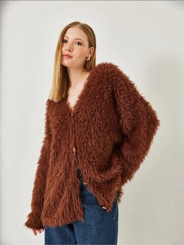 Bianco Lucci Gebreid vest in Bruin