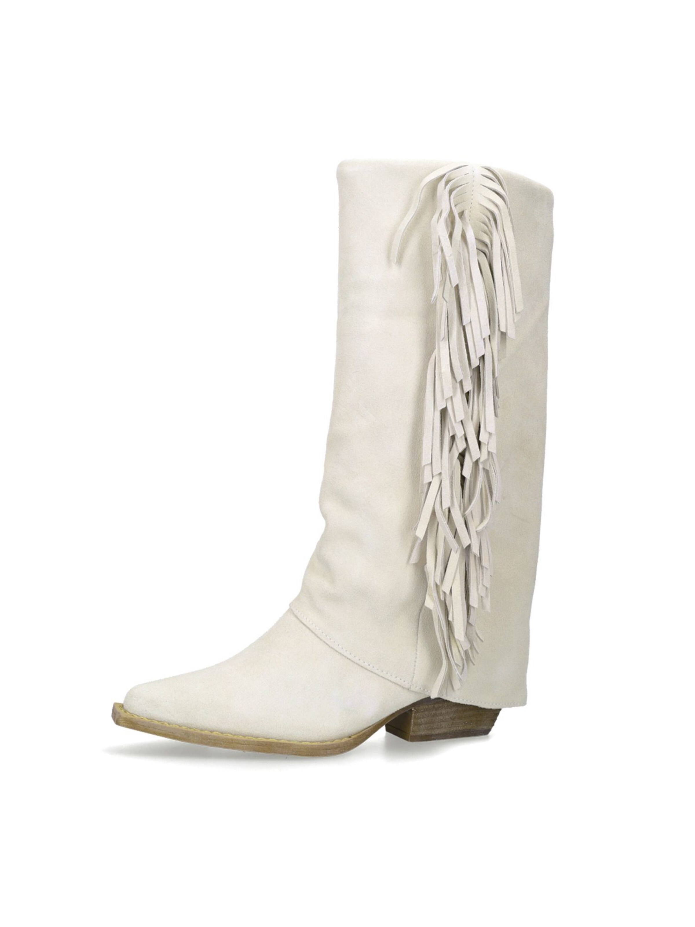 MANFIELD Bottes en 36 en blanc cassé, Vue avec produit