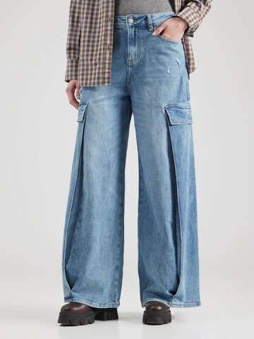 Elias Rumelis Wide leg Cargojeans 'LILLI' in Blauw: voorkant