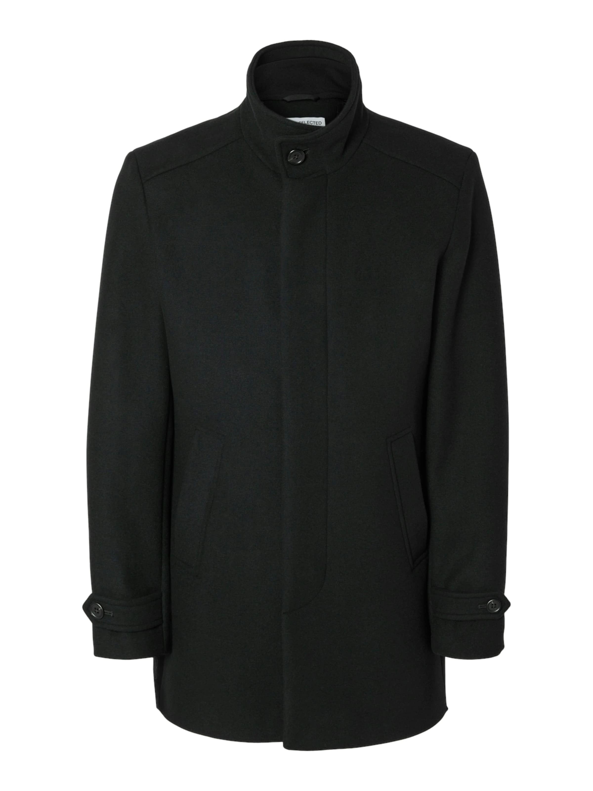 SELECTED Ανοιξιάτικο και φθινοπωρινό παλτό 'SLHNew Reuben' σε μαύρο: μπροστά