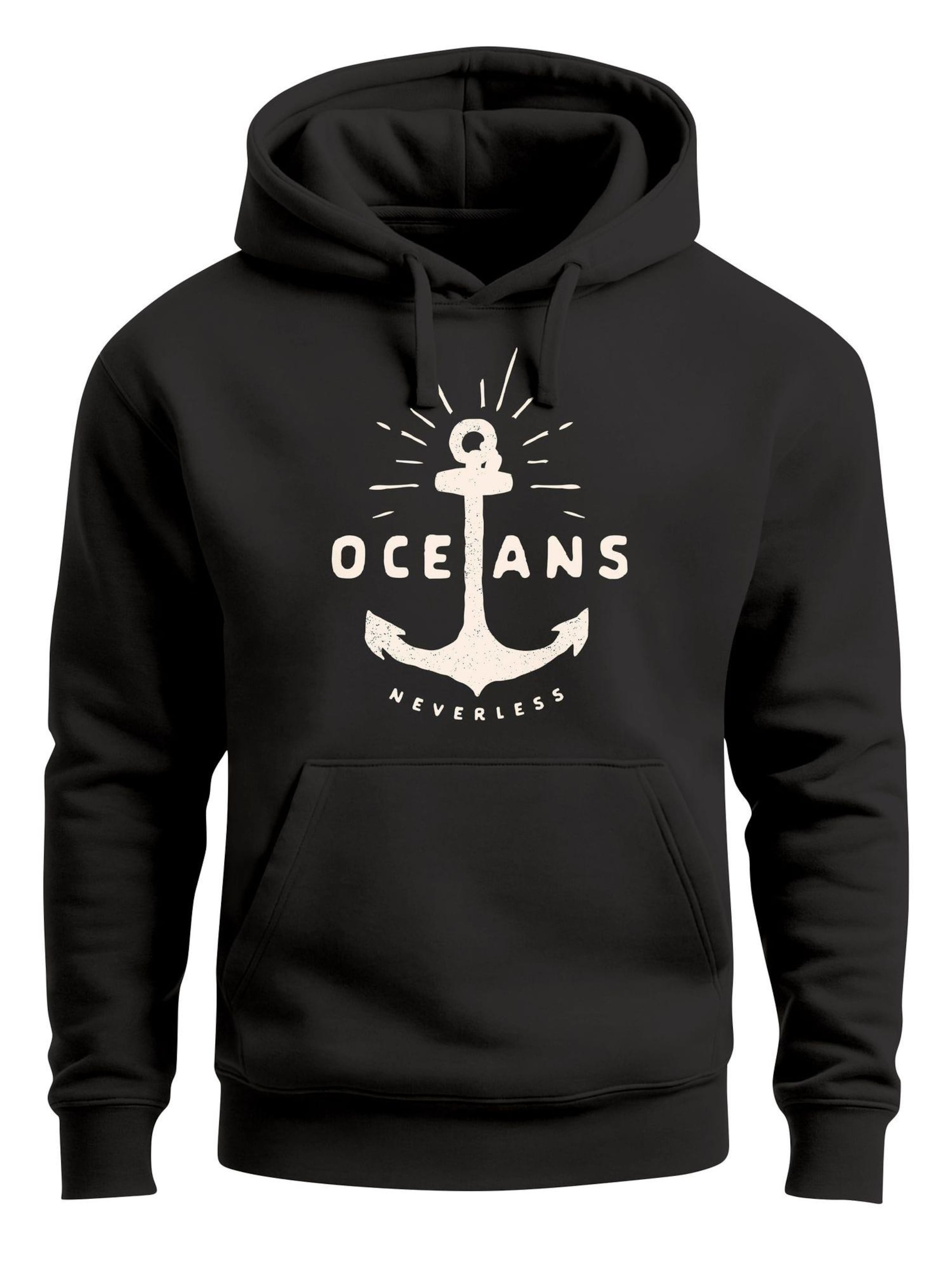 Neverless Sweatshirt 'Oceans Anker' in Black: front