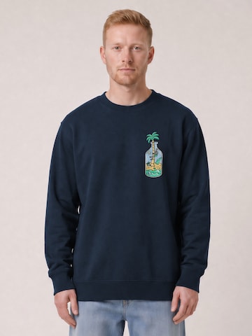 Watapparel Sweatshirt 'Holiday in a bottle' in Blauw: voorkant