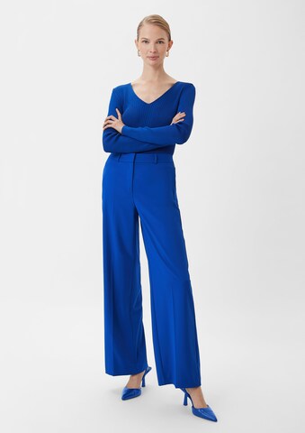 COMMA Wide leg Pantalon in Blauw