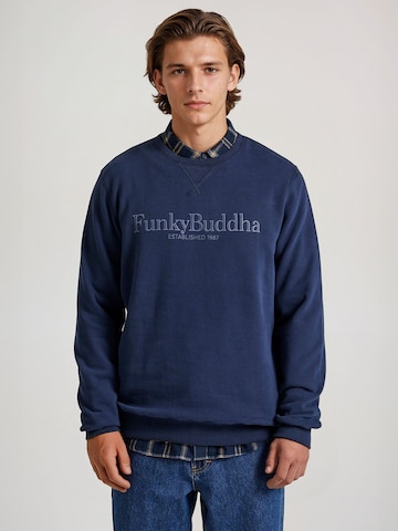 Sweat-shirt Funky Buddha en bleu : devant