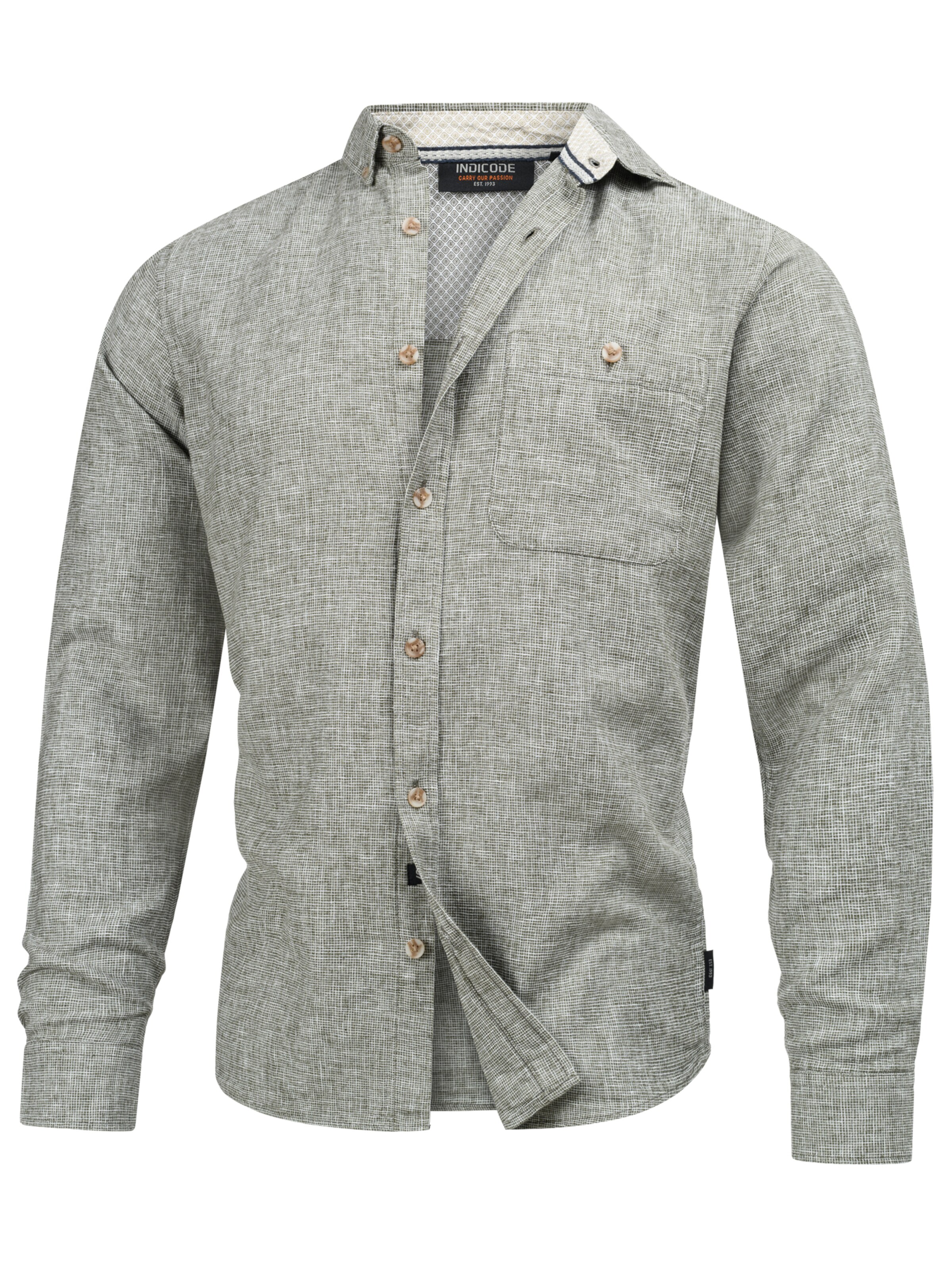 INDICODE JEANS Button Up Shirt in Green: front