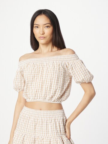 FRENCH CONNECTION - Camisa 'FILIPPA' em bege: frente