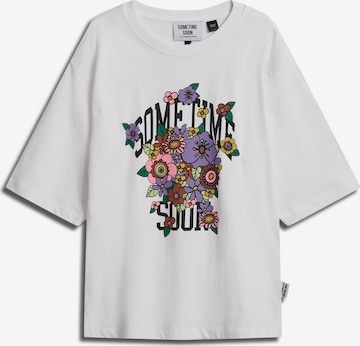 T-Shirt SOMETIME SOON en blanc : devant