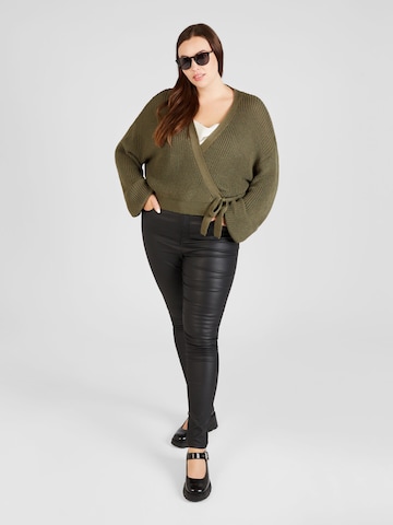 ABOUT YOU Curvy Knit Cardigan 'Selina' in Green