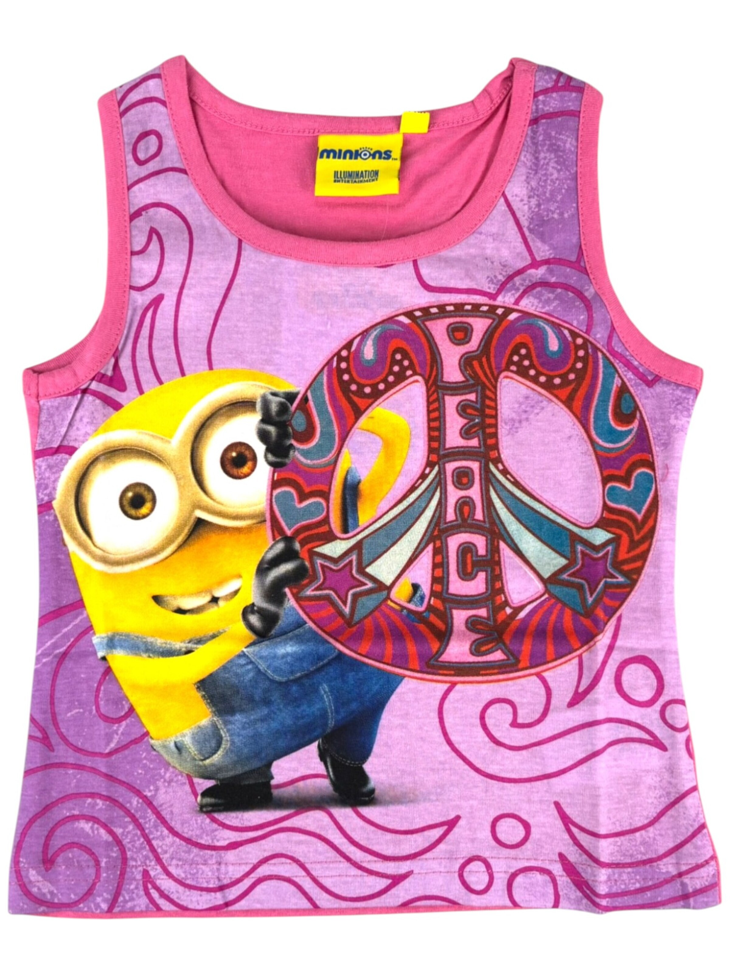 Minions Shirt 'Minions Tanktop' in Pink: front