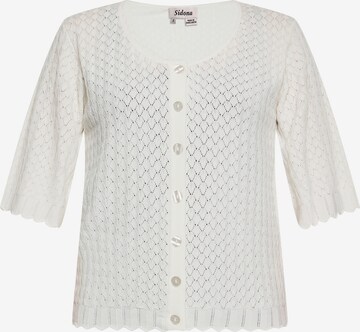 Sidona Knit Cardigan in White: front