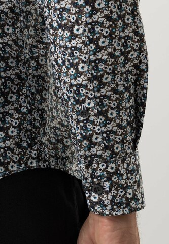 Black Label Shirt Regular Fit Businesshemd 'PRINT' in Blau