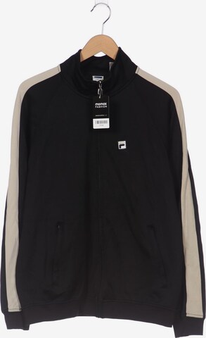 FILA Sweatshirt & Zip-Up Hoodie in M-L in Black: front