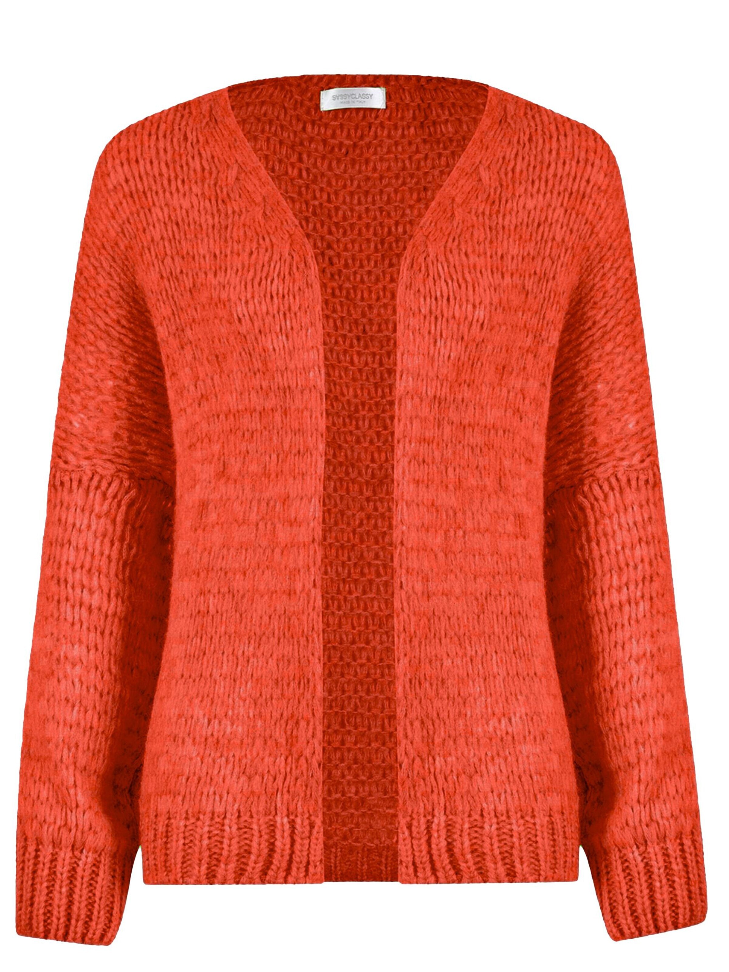 SASSYCLASSY Oversizestrickjacke‌‌‌‌‌‌‌‌‌‌ in Rot: Vorderseite