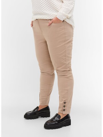 Zizzi Jeans 'AMY' in Beige: front
