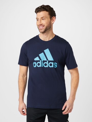 ADIDAS SPORTSWEARTehnička sportska majica 'Essentials Big Logo' - plava boja: prednji dio