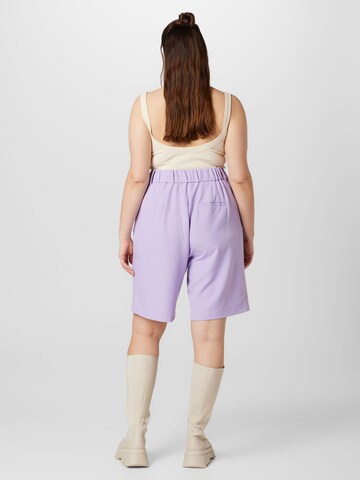 ONLY Carmakoma Loose fit Pleat-front trousers 'Thea' in Purple