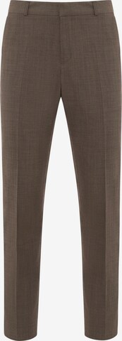 BENVENUTO Slim fit Pleated Pants 'IAGO' in Brown: front