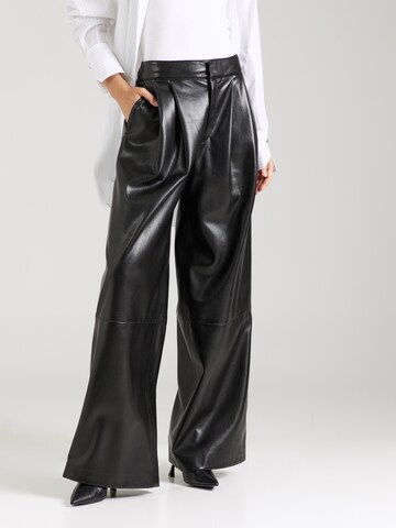 BOSS Bő szár Élére vasalt nadrágok 'Tadesa' - fekete: elől