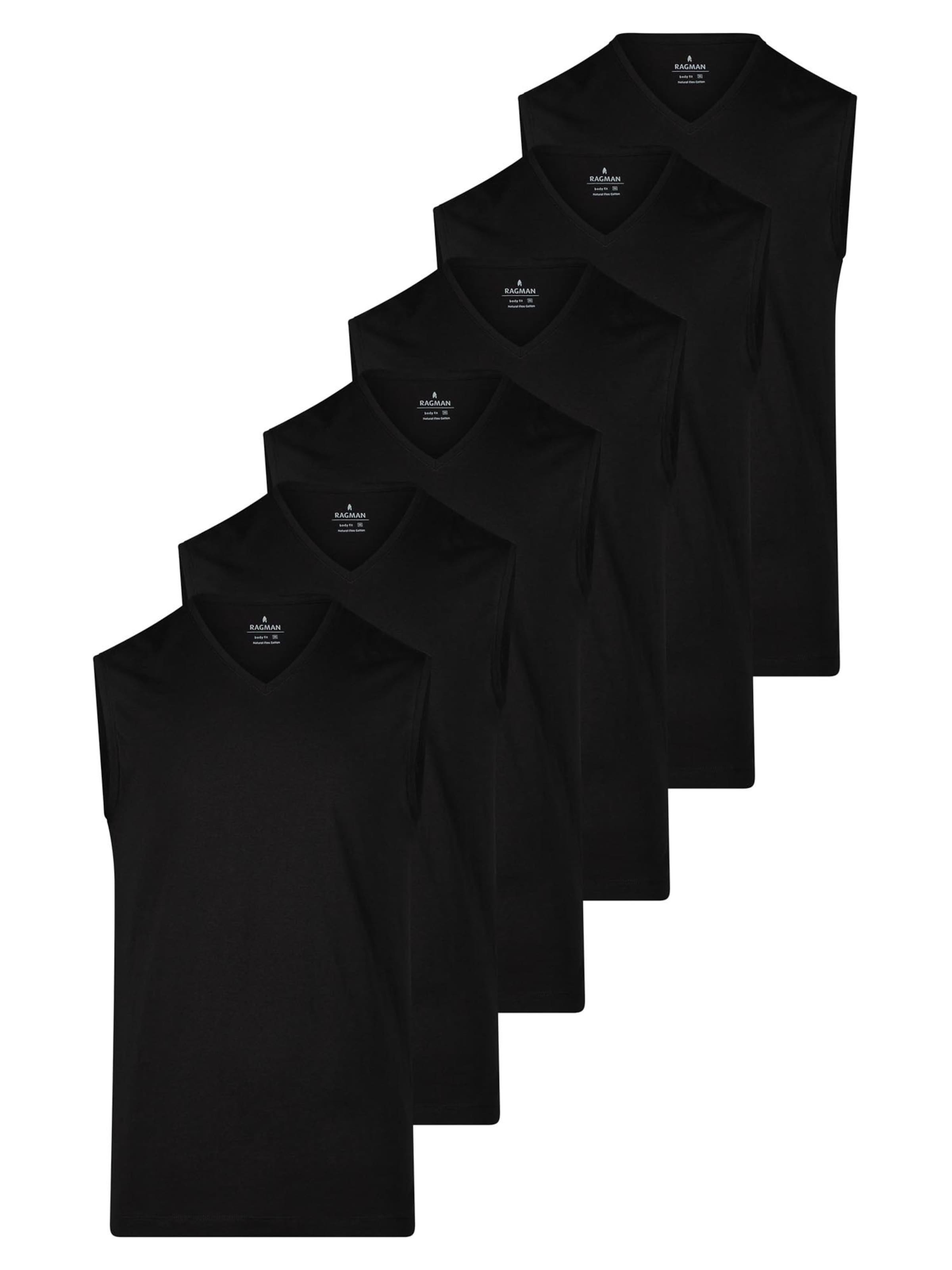 Ragman Onderhemd 'Basic' in Zwart: voorkant