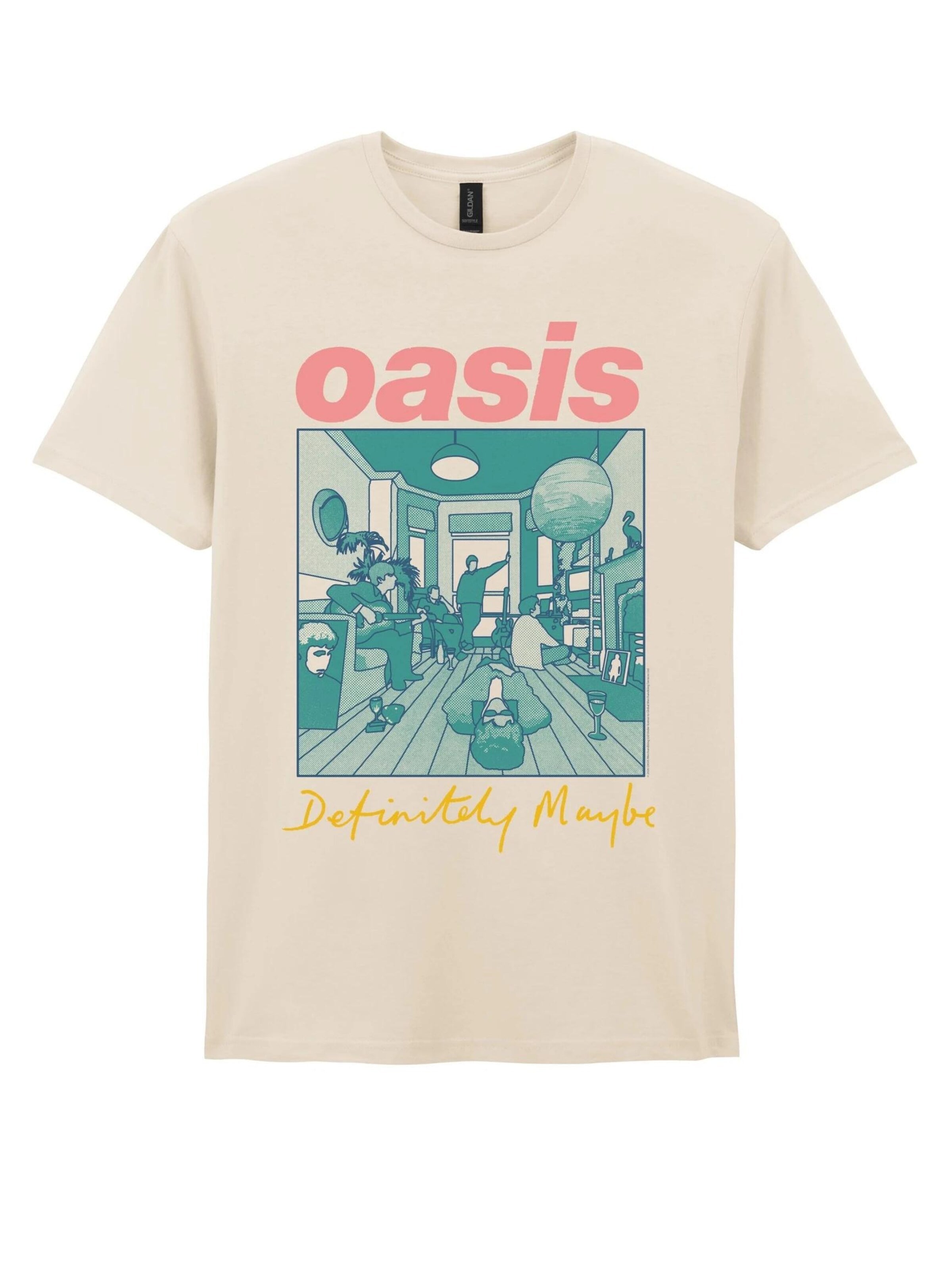 Oasis Koszulka 'Oasis Definitely Maybe Album T-Shirt' w kolorze biały: przód