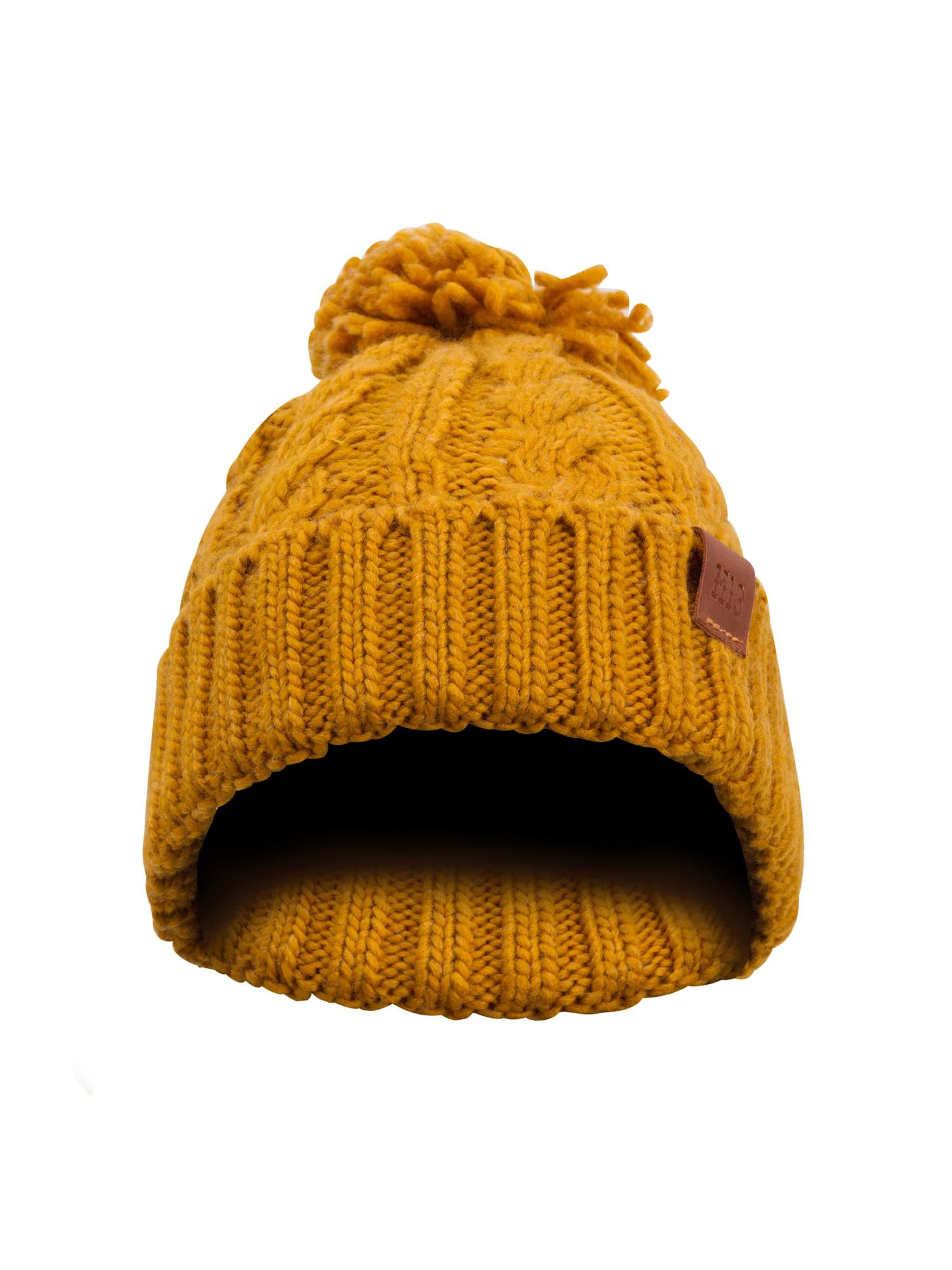 Manufaktur13 Mütze 'Rough Knit'‌‌‌‌‌‌‌‌ in Gelb: Vorderseite