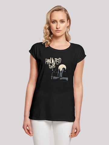 F4NT4STIC Shirt 'Haunted Tails' in Zwart: voorkant