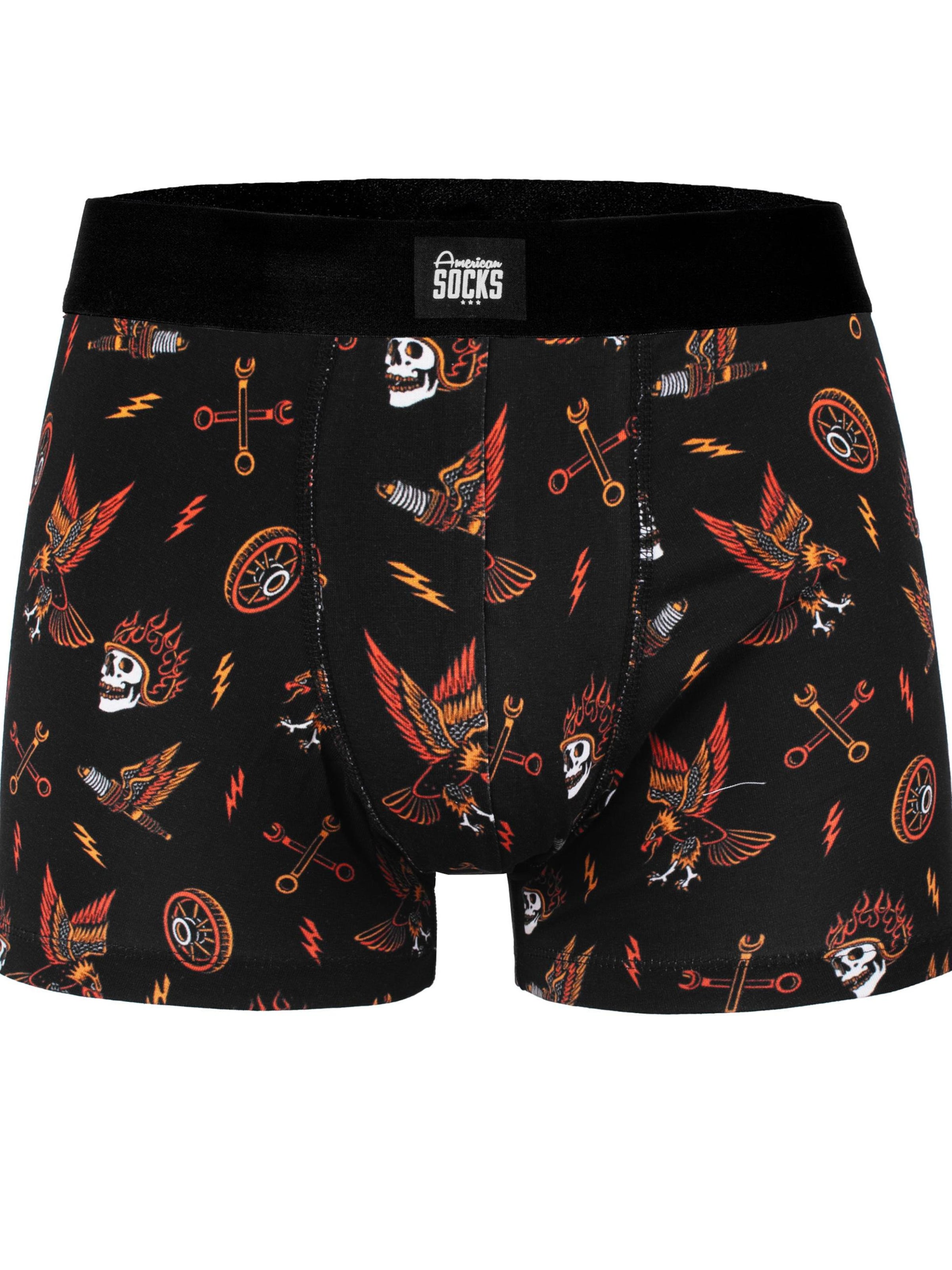 Boxers 'Piston Rebels' American Socks en noir : devant