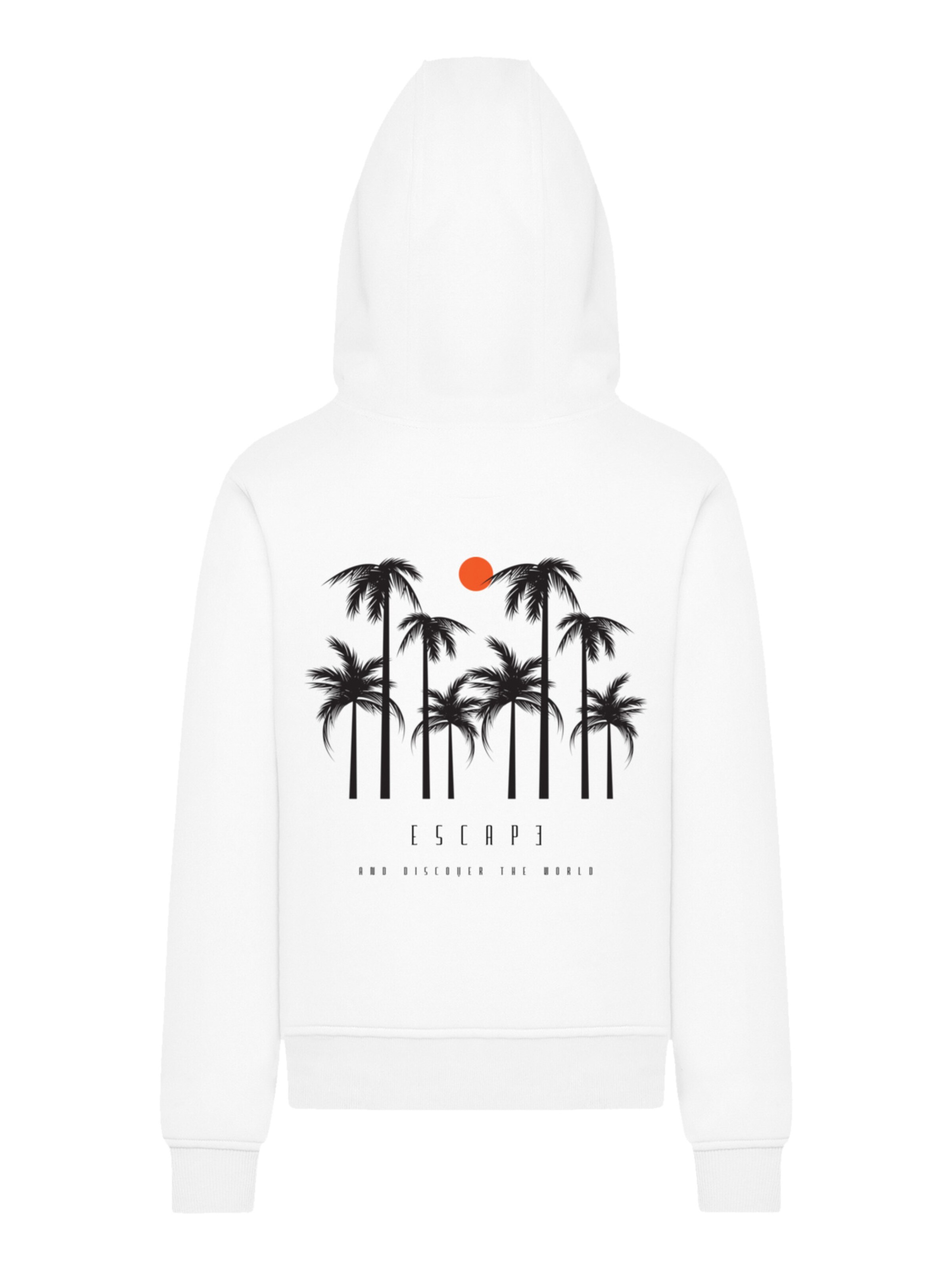 F4NT4STIC Sweatshirt 'Escape Discover the World Palm Trees Black' in Wit