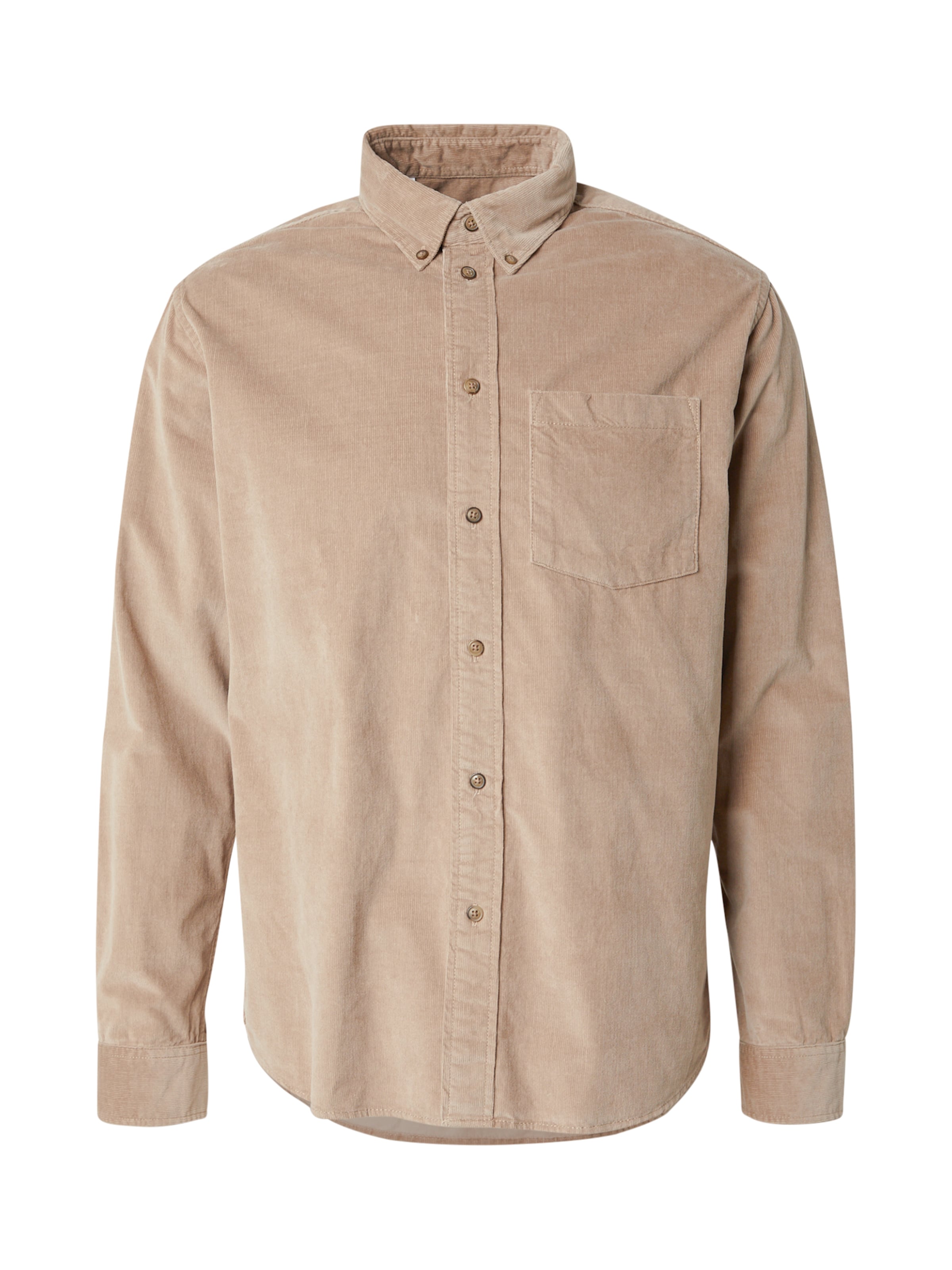 SELECTED Regular fit Button Up Shirt 'SLHDAN' in Beige: front