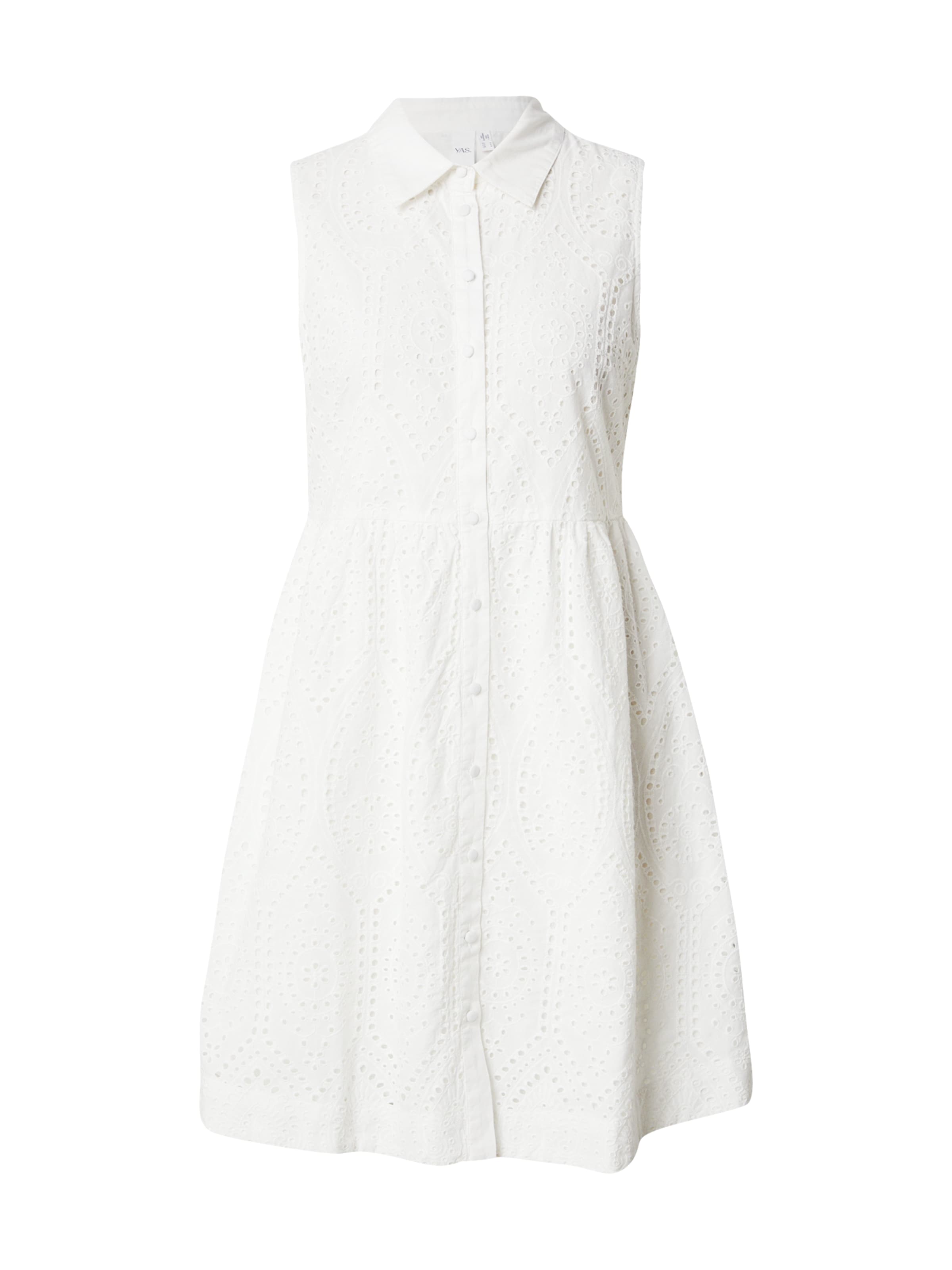 YAS - Vestido camisero 'YASHOLI' en blanco: frente