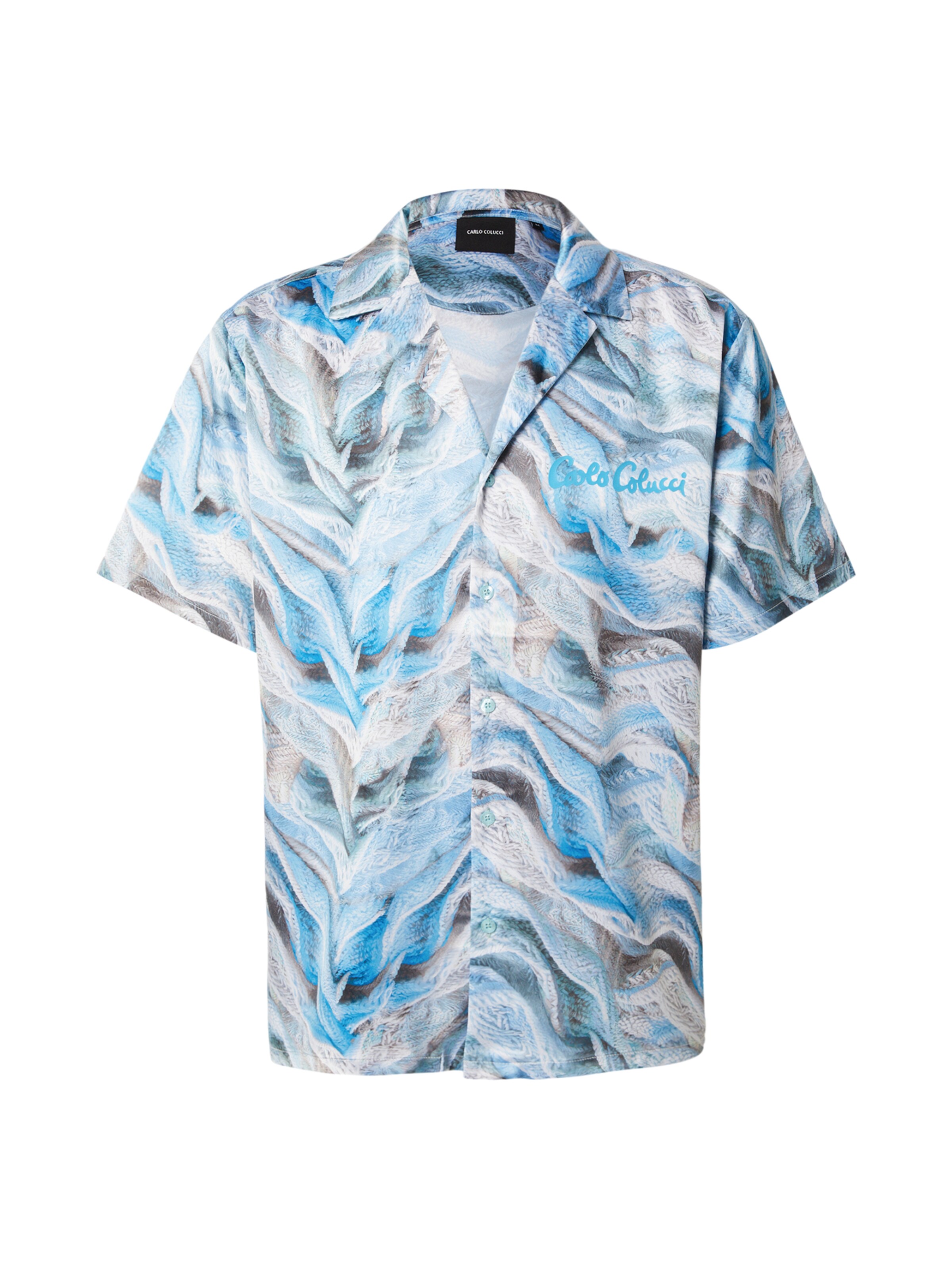 Carlo ColucciRegular Fit Košulja - plava boja: prednji dio