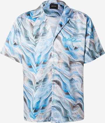 Carlo ColucciRegular Fit Košulja - plava boja: prednji dio