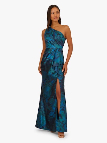 Adrianna Papell Avondjurk 'One Shoulder Jacquard Gown' in Blauw: voorkant