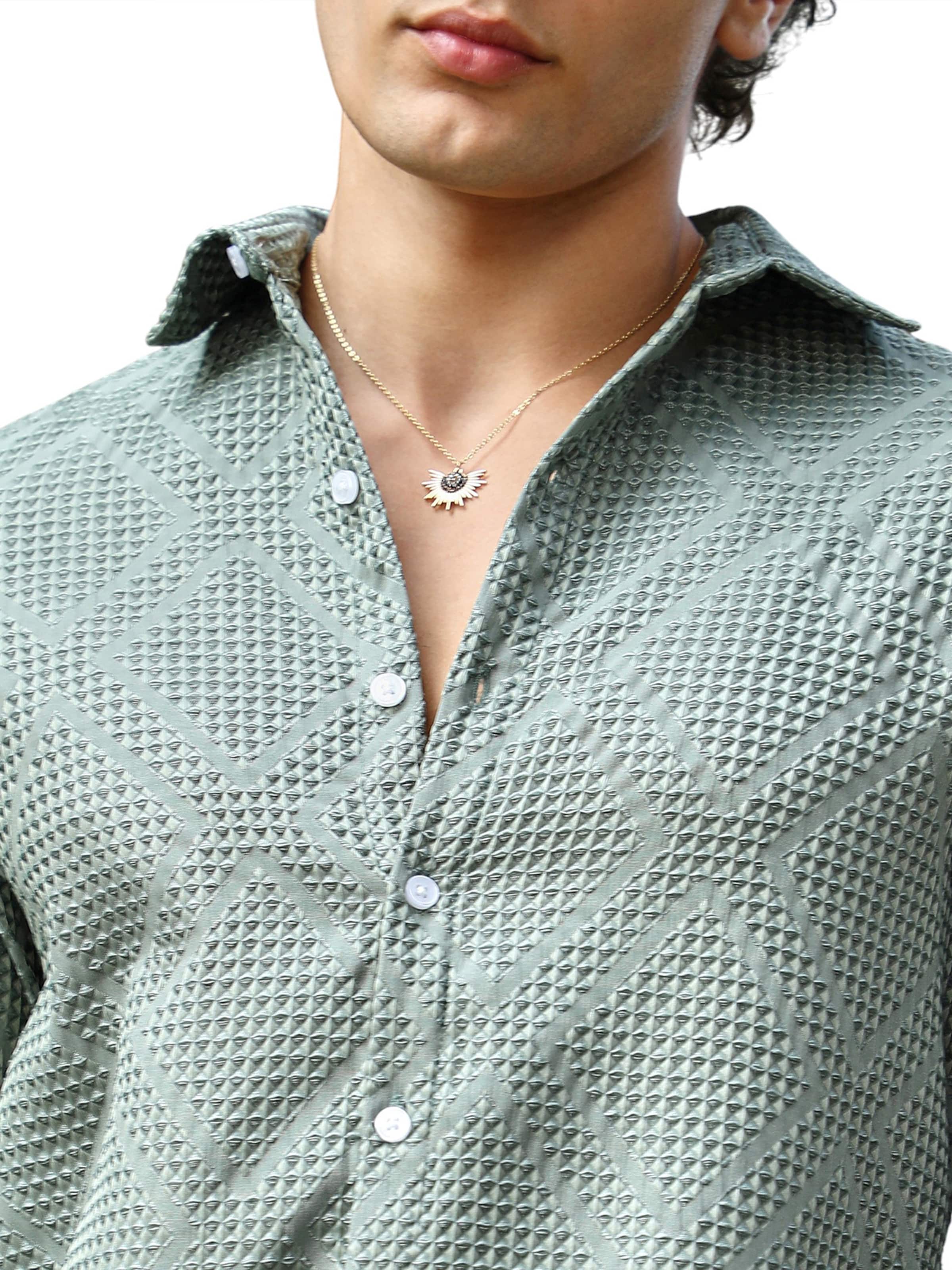 Regular fit Cămașă 'Elliott' de la Campus Sutra pe verde