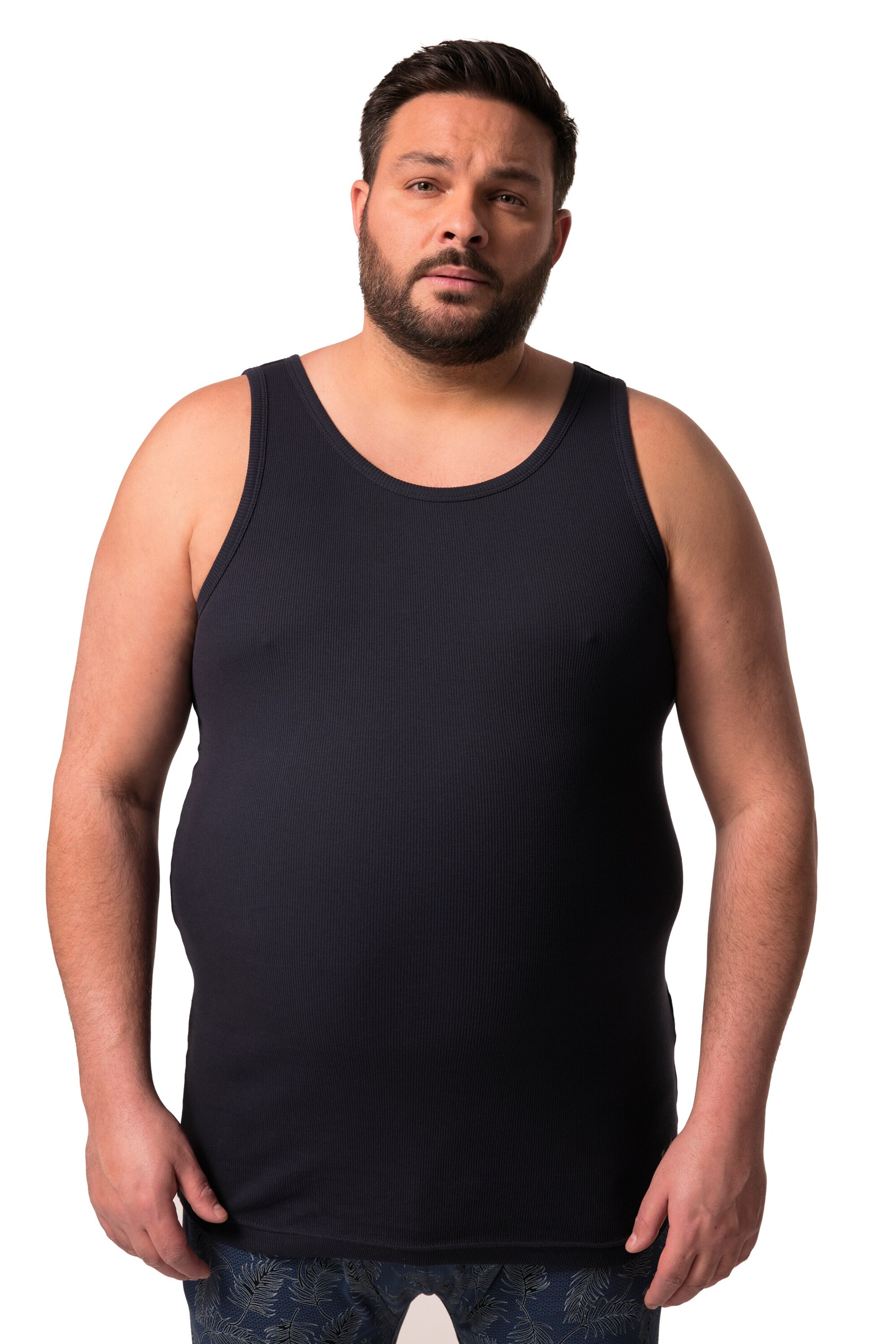 Men Plus Undershirt in Blue: front