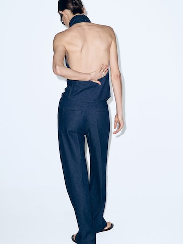 Largi Pantaloni cu dungă 'CARLA' de la MANGO pe albastru