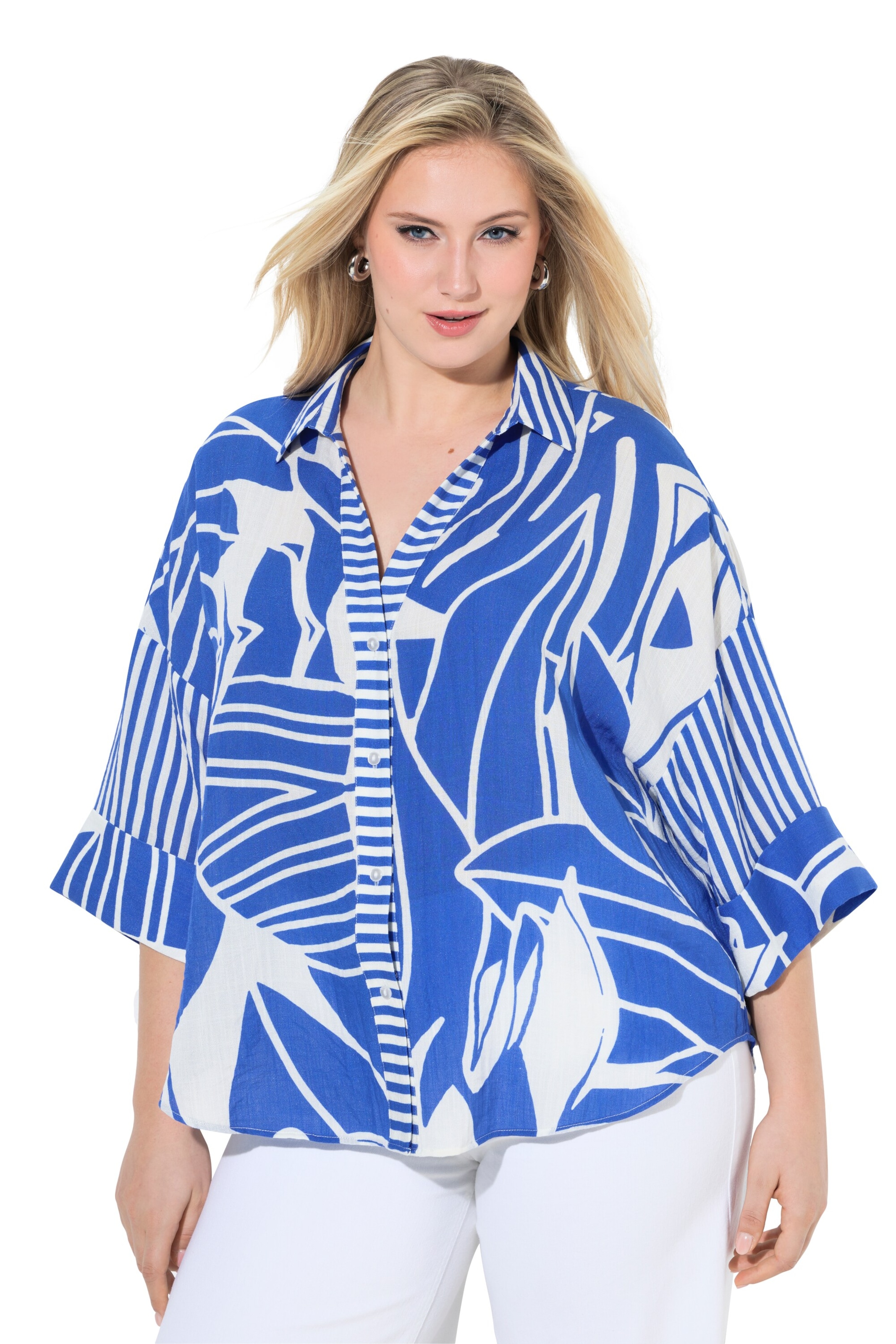 Ulla Popken Bluse in Blau: Vorderseite