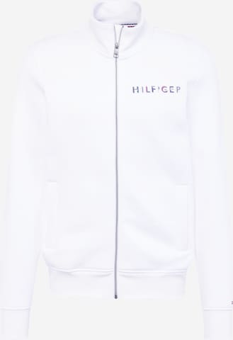 TOMMY HILFIGER Zip-Up Hoodie in White: front