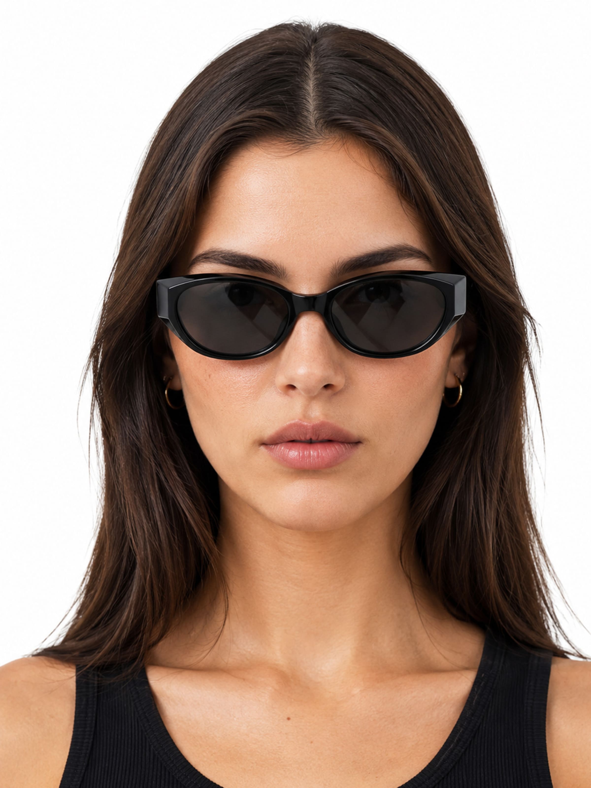 Lunettes de soleil 'Damen Cat-eye Sonnenbrillen Sublepp' VEYREY en noir : devant