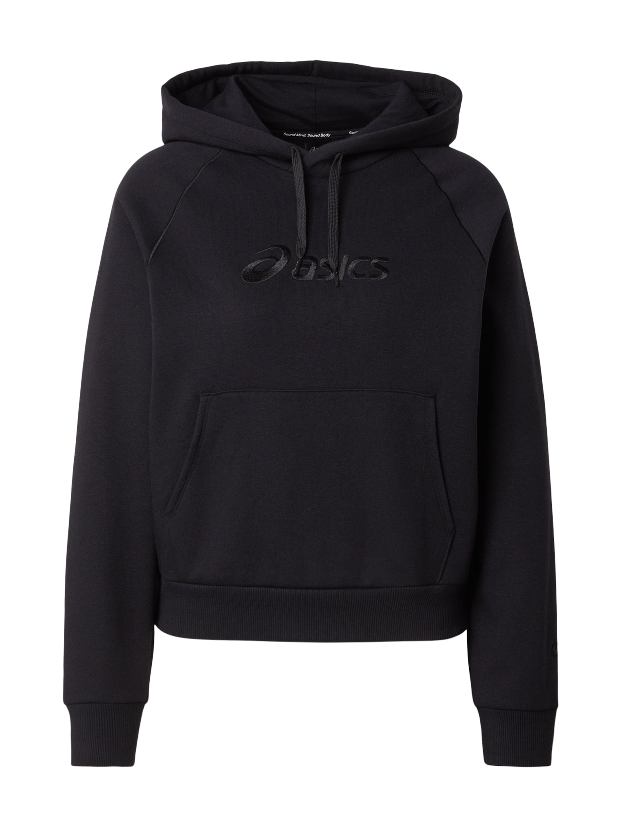 ASICS Αθλητική μπλούζα φούτερ σε μαύρο: μπροστά