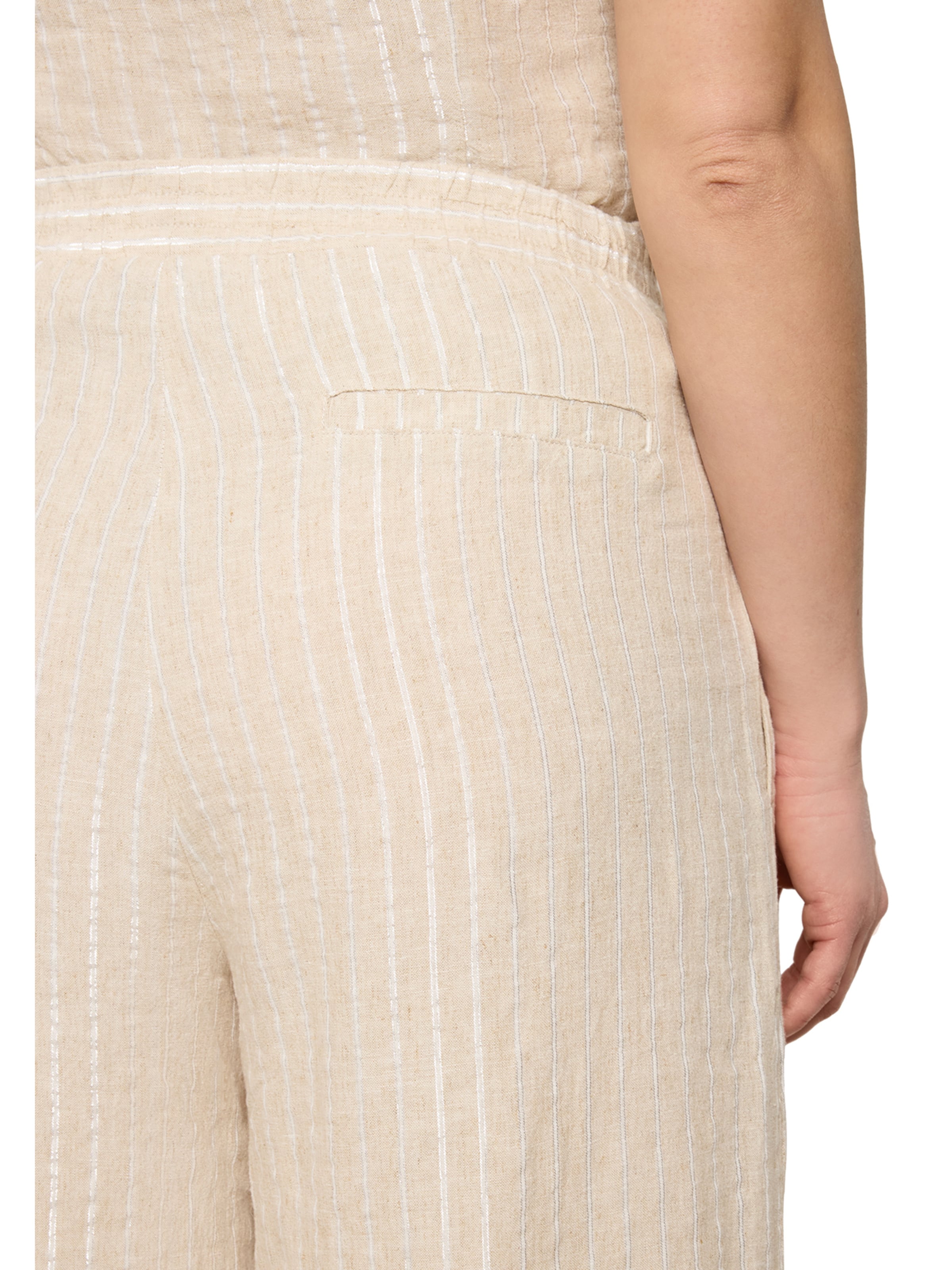 Cartoon Loosefit Nadelstreifenhose mit Taschen in Beige