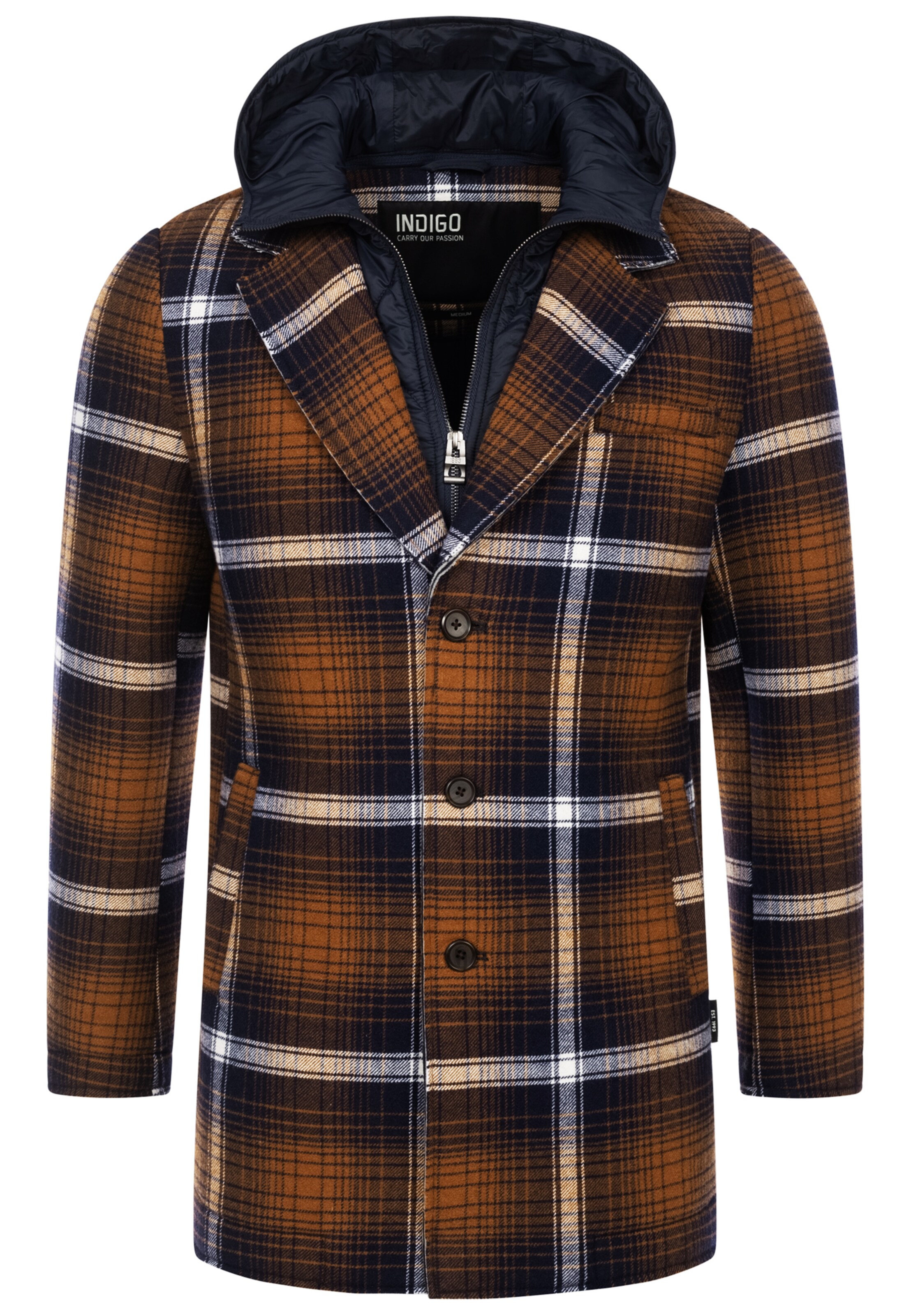 INDICODE JEANS Between-seasons coat ' Apostolos ' in Blue: front