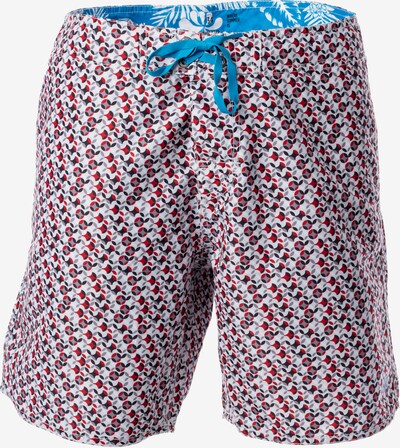 Panareha Badeshorts in blau / grau / rot / weiß, Produktansicht