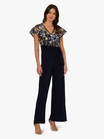 Adrianna Papell Jumpsuit 'Embroidered Combo Jumpsuit' in Blau