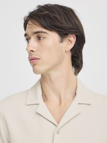 Casual Friday Comfort fit Overhemd ' CFARCHER knitted ' in Beige