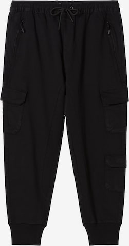 Tapered Pantaloni eleganți de la Bershka pe negru: față