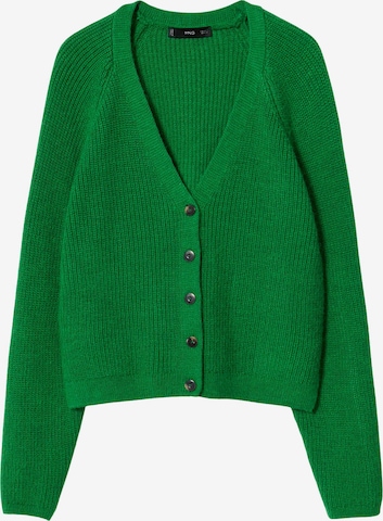 MANGO Knit Cardigan in Green: front