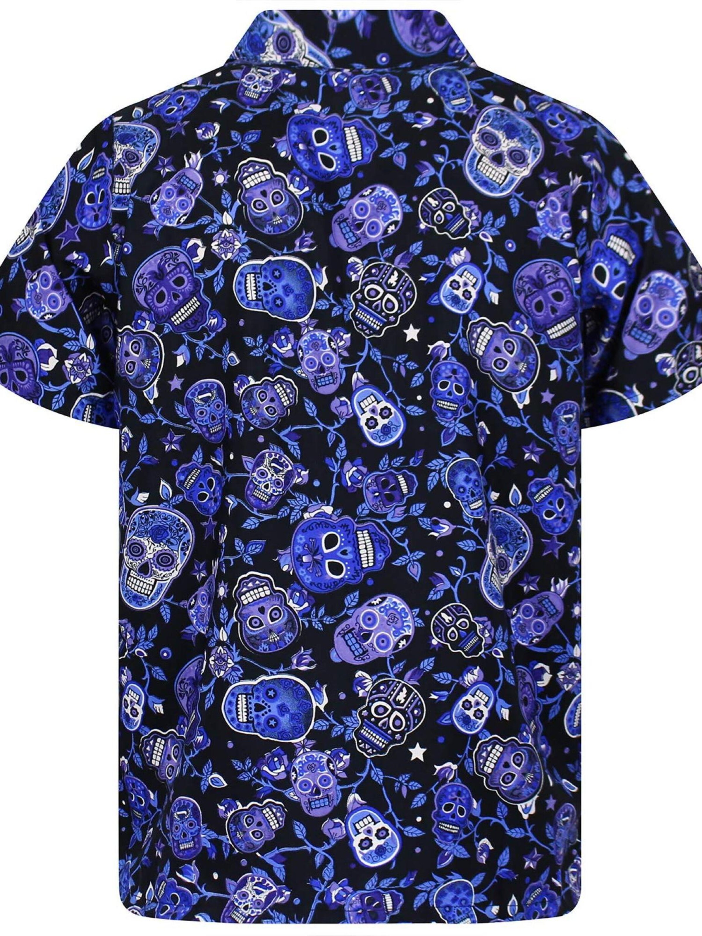 King Kameha Shirt 'Skull' in Blue