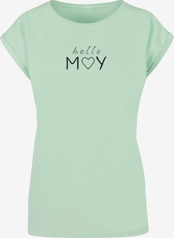 Merchcode T-Shirt 'Spring - Hello May' in Grün: predná strana